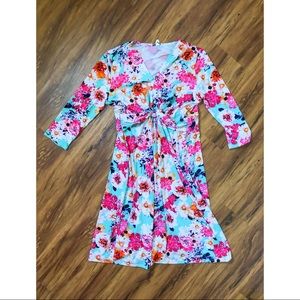 Pinkblush Maternity Faux-Wrap Floral Dress